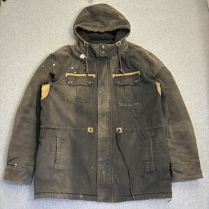 Metal Mulisha Distressed Hooded Jacket Mens XL Heavyweight Moto Workwear